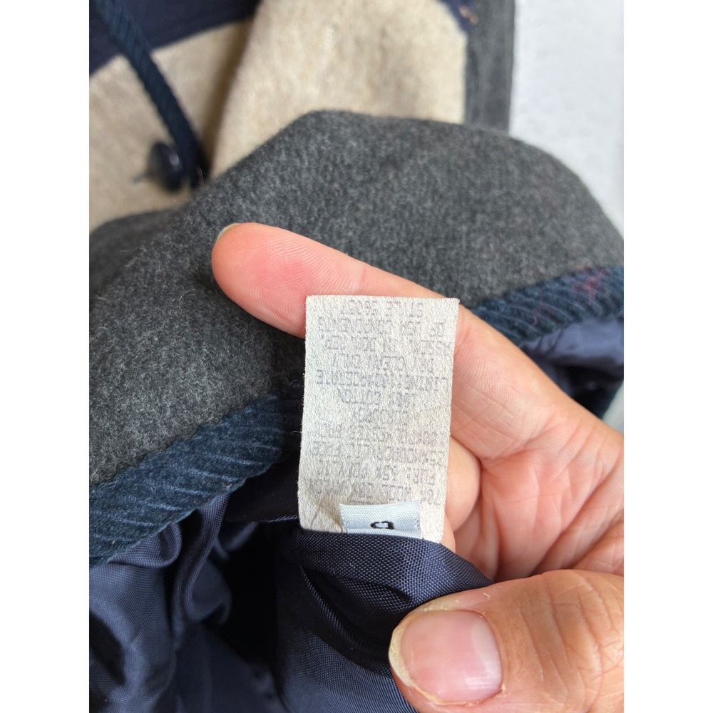 Herman Kay Wool Blend Colorblock Jacket Navy Cream Grey Vintage Size 6 - Picture 8 of 10